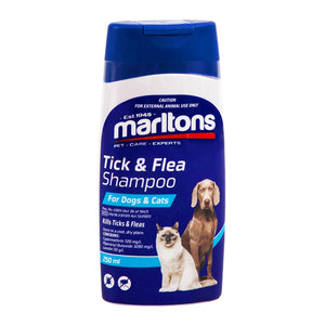 MARLTONS TICK AND FLEA SHAMPOO FOR CATS & DOGS (250ML) - Delivery 2-14 days