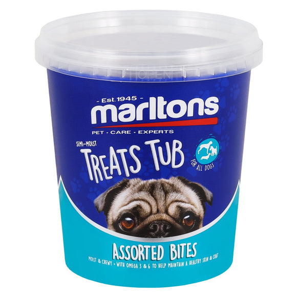 MARLTONS SEMI MOIST DOG TRAINING TREATS - ASSORTED TUB (500G) - Delivery 2-14 days