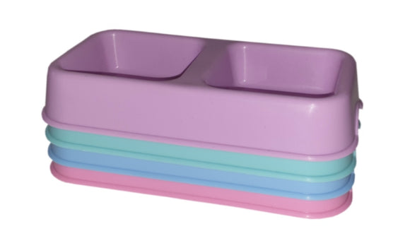 DOUBLE DINER PLASTIC PET BOWL (LARGE) - In Stock