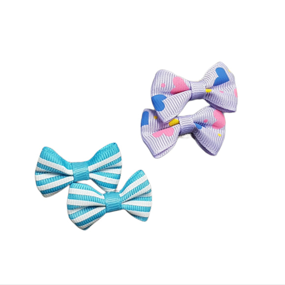 BOW HAIR CLIPS (1 PAIR) - In Stock