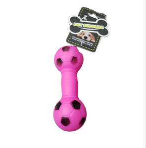 MINI SOCCER DUMBELL SQUEAKY DOG TOY