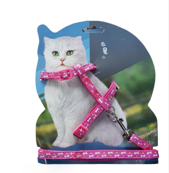 NYLON CAT HARNESS AND LEAD SET - In stock