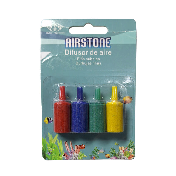 AQUARIUM AIRSTONES RAINBOW (15x25mm) 4-PACK