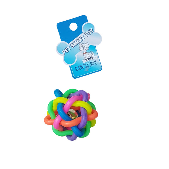 KNOTTED RUBBER BALL WITH BELL (MEDIUM) - Delivery 2-14 days
