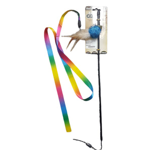 CAT DANGLER WITH RAINBOW RIBBON