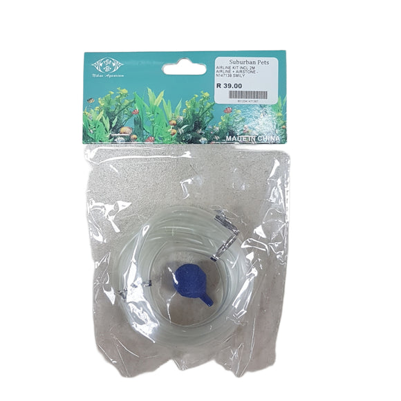 AIRLINE KIT FOR AQUARIUMS (INCL 2M AIRLINE + AIRSTONE) - In stock