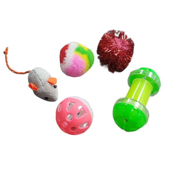 CAT TOY SET (5-PACK) -  In stock