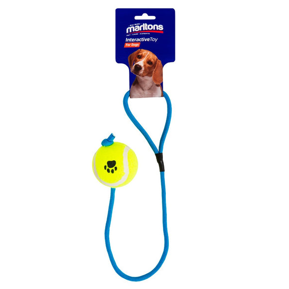 MARLTONS TENNIS BALL ON ROPE DOG TOY - In stock