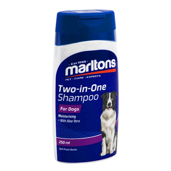 MARLTONS TWO-IN-ONE MOISTURISING DOG SHAMPOO (250ML) - In stock