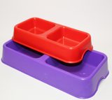 DOUBLE DINER PLASTIC PET BOWL (LARGE) - In stock