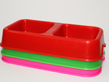 DOUBLE DINER PLASTIC PET BOWL (SMALL) - In stock