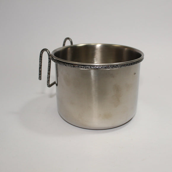 STAINLESS STEEL DEEP BIRD DISH WITH HOOK - In stock