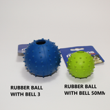 MARLTONS RUBBER BALL WITH BELL  DOG TOY - Delivery 2-14 days