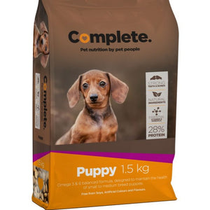 COMPLETE PUPPY DRY FOOD FOR SMALL TO MEDIUM BREEDS (1.5KG) - In stock