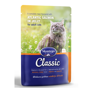 MONTEGO CLASSIC CAT WET FOOD SALMON (85g) 5PCS - In stock
