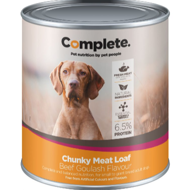 COMPLETE DOG WET FOOD (775g BEEF TIN GOULASH) - In stock