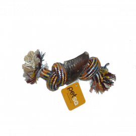 KNOTTED ROPE DOG TOY - 1 COW HOOF - In stock
