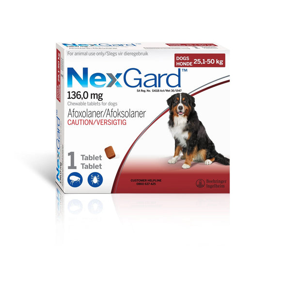 NEXGARD 25-50KG - TICK AND FLEA TREATMENT (FOR DOGS) - In Stock