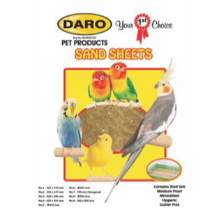 DARO BIRD SAND SHEETS SIZE 1 - 32 x 20cm (6-PACK) - In Stock